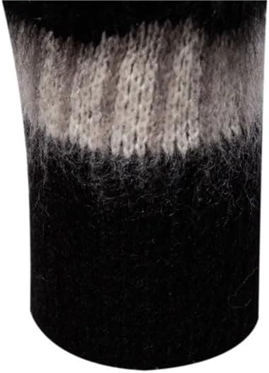 Men's Round Neck Irregular Striped Knitted Sweater Casual Loose Pullover Sweater