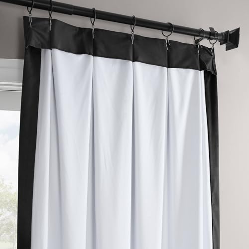 Image of HPD Half Price Drapes Velvet Blackout Curtains /Drapes - 84 Inches Long 1 Panel Blackout Curtain Signature Pleated for Living Room & Bedroom - 25W X 84L, Warm Black