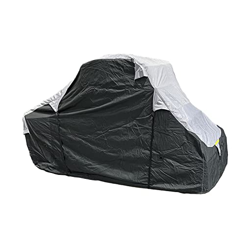 Eliteshield Waterproof Quad 4X4 Utv Cover, Trailerable Heavy Duty Utility Task Vehicle Sxs Storage Cover, Grey/Black, Fits Utv Up To 120" L With Roll Cage #TOP1