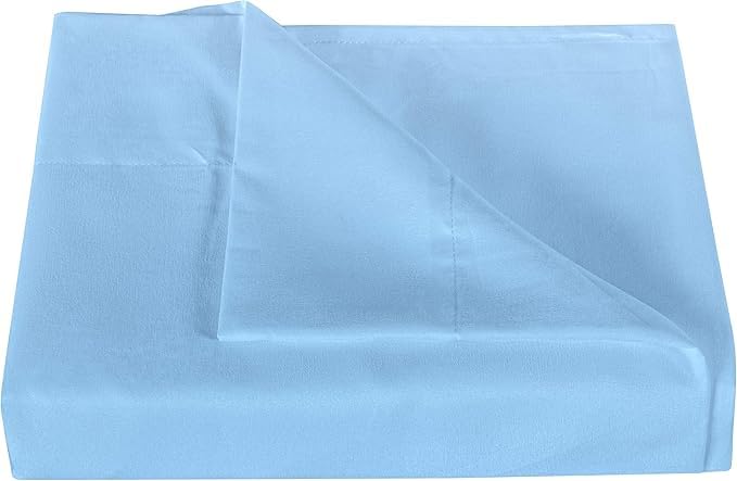 Brit Cotton 200TC Flat Bed Sheet, Rich Cotton, Breathable, Durable, Smooth, Comfortable & Soft Easy care Flat Bed Sheets (Sky Blue, Double)