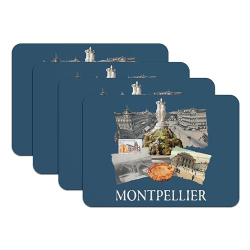 Sets de table en caoutchouc bleu antidérapant Montpellier x4 - 2