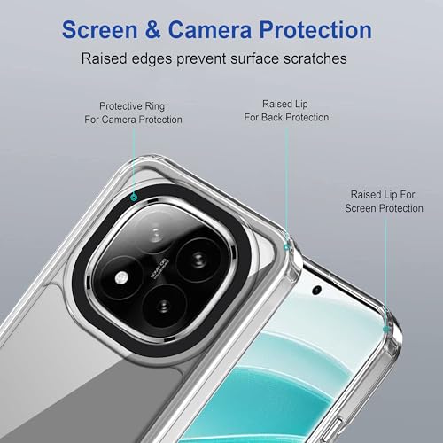 Image of amazon basics Back Case Cover for Mi Redmi Note 14 Pro Plus 5G | Compatible for Mi Redmi Note 14 Pro Plus 5G Back Case Cover | Case Cover with Camera Protection | (TPU + PC | Transparent)