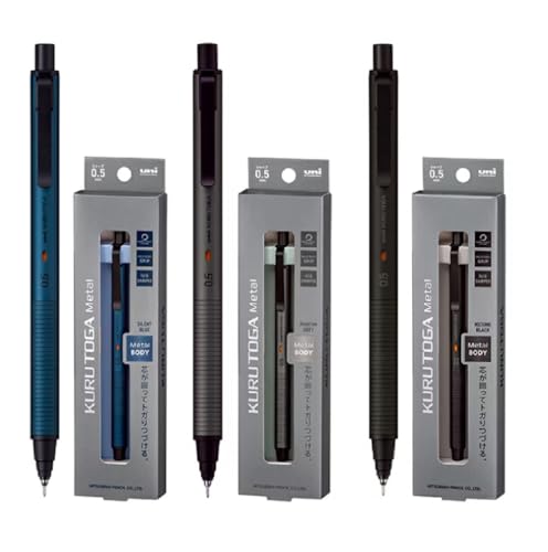Image of KURUTOGA Mitsubishi Pencil Mechanical Pencil Metal 0.5mm Phantom Gray M5KH1P.23 With Original Stylus Ballpoint Touch Pen