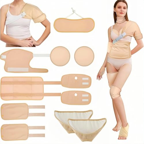 TANSAR Olio di ricino, confezione di olio di ricino riutilizzabile con elastico regolabile, per spalle, fegato, stomaco, addome, collo, mani e piedi, cotone