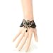 Yazilind Lotia Black Leaf Flower Crystal Chain Lace Bracelet fow Women