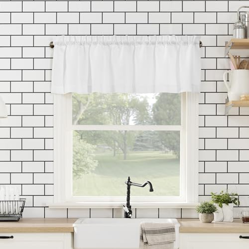 No. 918 Martine Microfiber Semi-Sheer Rod Pocket Kitchen Curtain Valance and Tiers Set, 54" x 45", White by No. 918 - Image 7