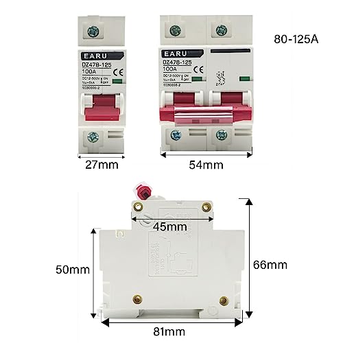 Mini disjoncteur batterie 12V 24V 48V DC DZ47 pour circuit automobile