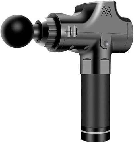 20 Velocidad 6 cabezas Masaje muscular profundo Fascia Gun Pantalla LCD Masajeador de percusión (negro)