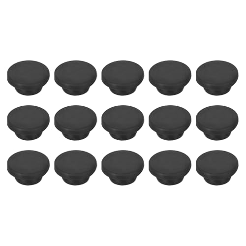 Image of MECCANIXITY 15pcs T-Shaped Silicone Plugs 23mm 7 /8 Inch Dia Snap in Plug Hole Seal Cover Round Rubber Stopper for Kitchen Rubber Bulkheads Waterproof Sealing Plugs Black