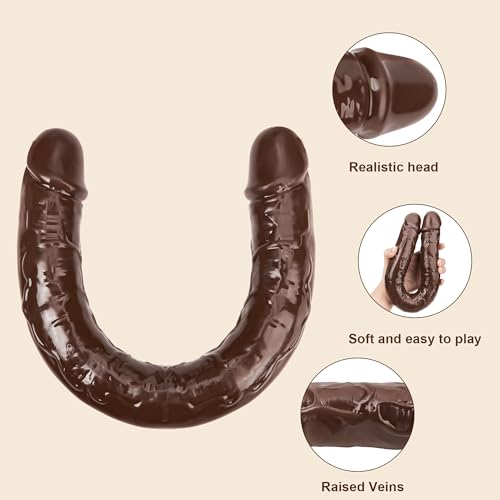 18.1 * 1.7 Inch Double Dildo Crystal Jelly Realistic Anal Long Dildo Penis - Image 3