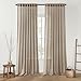 MIULEE Taupe Linen Curtains 96 Inch Length 2 Panels for Bedroom Living Room, Back Tab & Hook Belt Pleated Soft Thick Linen Textured Window Drapes Semi Sheer Light Filtering Farmhouse Burlap Look Decor