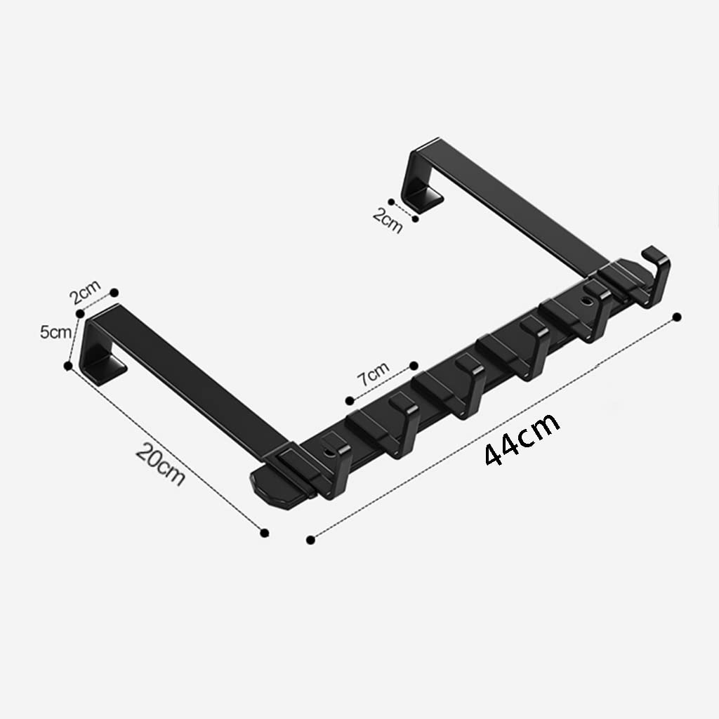 Ganci Sopra Porta Con 5 Ganci E Cestini In Rete – Organizer Porta Rosa, Antiruggine, Capacità 22 Kg (Set 2 Staffe + Cestino)