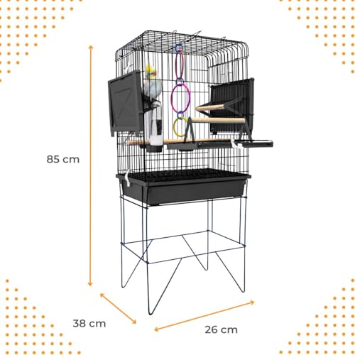 Utility Pet & Lar, Gaiola Calopsitas Viveiro Periquito Pássaro Papagaio Cor:Preto/Preto