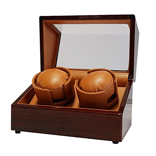 Remontoir 2 montres automatiques marron pour ranger et charger vos montres sur la table