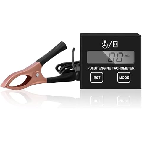 Bohisen Digital Chainsaw Tachometer Tach Gauge Digital Display Pulse Speedometer for Gesture Induction Chain Saw Cropper Generator Lawn Mower RV ATV Dirt Bike Motocross Boat Tractor (1) Cover