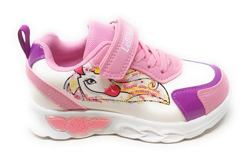 Chaussures Lelli Kelly Licorne blanches et roses Manuela LKAA4490