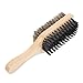 Healifty Men Beard Brush Double- side Grooming Hair Brush Bristle Wood Wave Brush Professional Styling Oil Head Brush for Fine Thin Thick Hair Light Yellow M