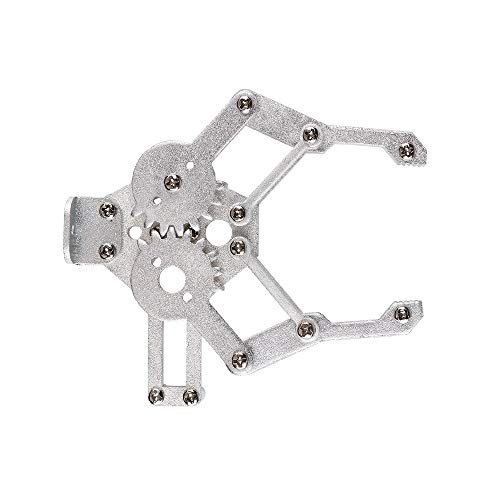 Image of Robotic Arm 2 DOF Mechanical Metal Clamp Mechanical Arm, Robotic Arm Gripper Robotic Arm Metallic Mechanical Robotic Gripper /Clamp Metal Claws Kit Compatible with MG995, MG996, MG966R Servo Motor