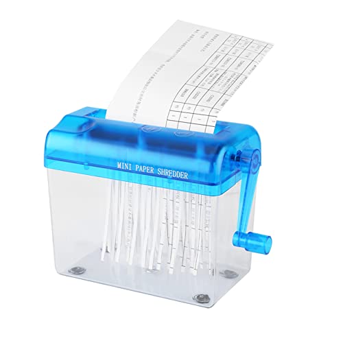 TIKATARER Trituradora de Papel Manual, A6 Mini Mini Manual de Papel Corta de Papel Mini Trituradora de Papel para Herramienta de Corte de Papel Doméstico para Papel, Notas, Facturas, (Blue)