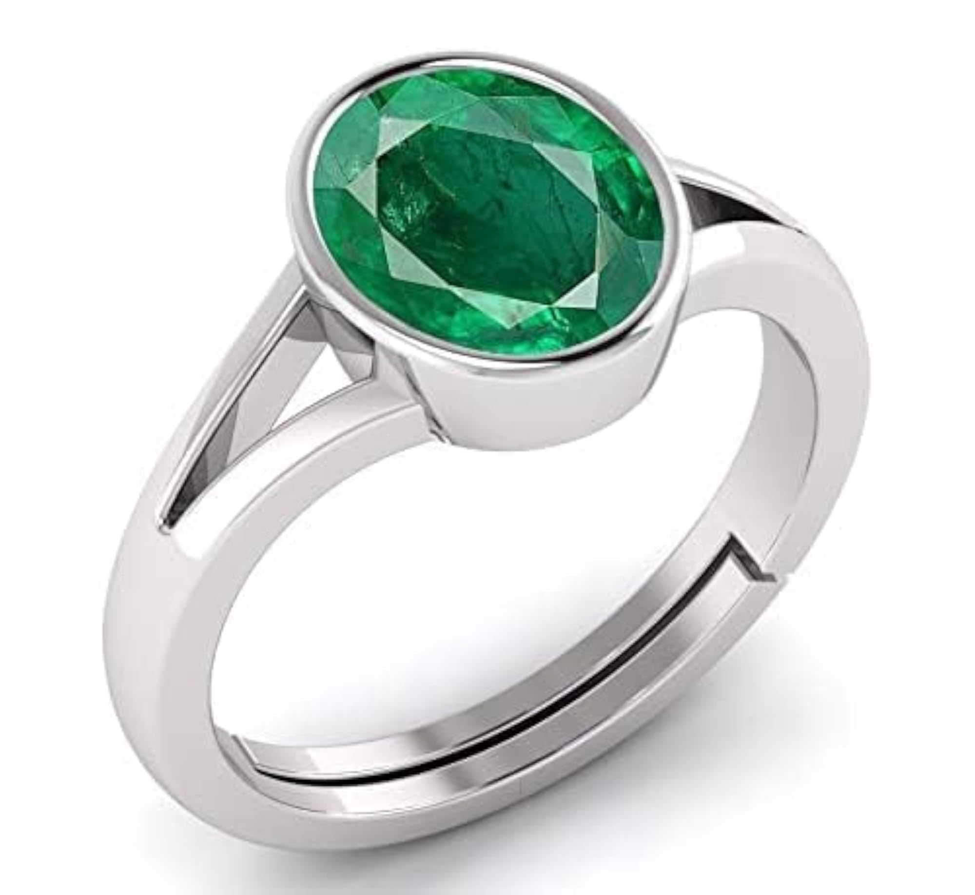 Original Natural Emerald Adjustable Ring for Men and Women