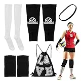Volleyball Knee Pads and Arm Sleeves Set, 5pcs Soft Breathable Volleyball Accessories Set, Volleyball Training...
