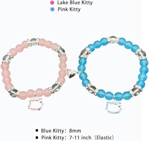 Image of ARISTAL Jewellery Spiderman Kitty Magnetic Friendship Bracelets, Couple's Bracelets, Valentine's Day Gifts for BFF, BF, GF, Women, Men, Girls, Kids