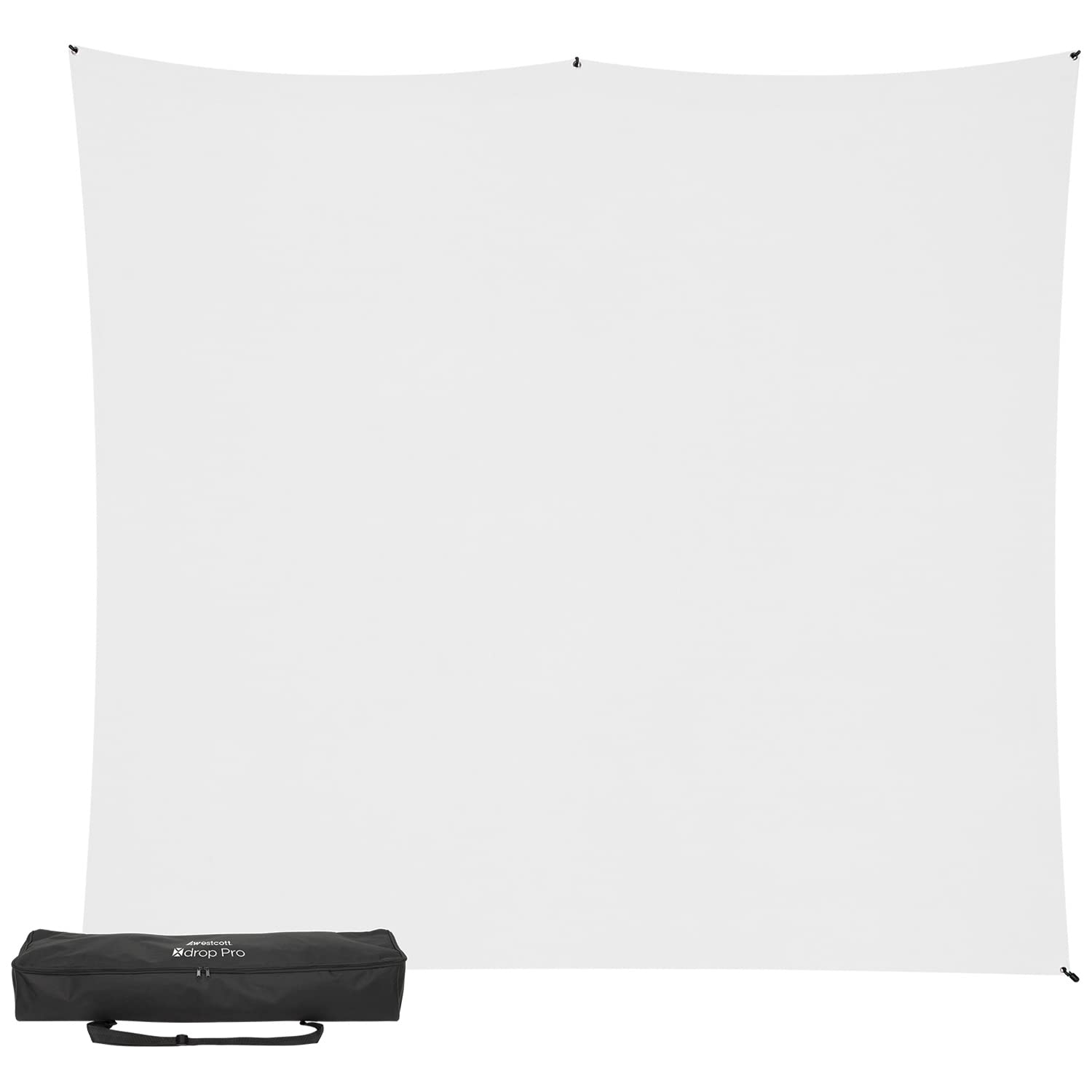 Westcott 8'x8' High-Key White X-Drop Pro Wrinkle-Resistant Backdrop Kit - for Headshots, Portraits, Video Interviews, and Photo Booths