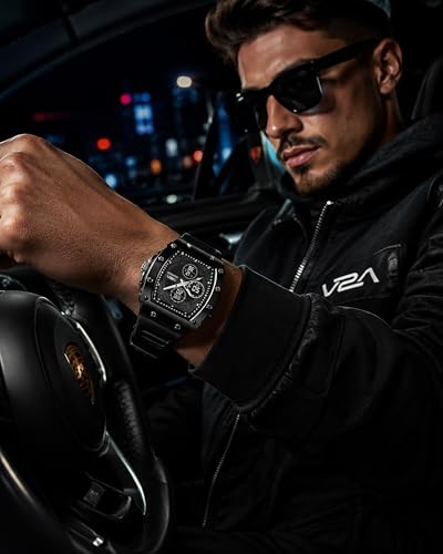 Image of V2A Impact-TERRAX 3105 Analog-Digital Watch for Men | Bold Tonneau Design with Multi-Display Dial | 50M Waterproof Sports Watch | Countdown, Alarm & Stopwatch