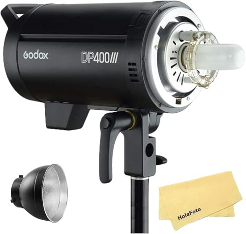 Godox DP400III Studio Flash, 400W GN65 5600K Bowens Mount Monolight, Sistema wireless Godox 2.4G incorporato, Durata flash 1/2000-1 / 800S, Tempo di ricarica 1s, 3 Modalità lampada modellazione