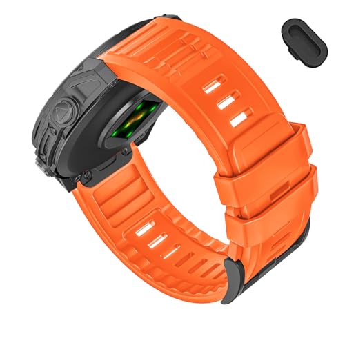 Image of 26mm Quickfit Silicone Watch Bands Compatible with Garmin Fenix 8 Pro /quatix 8 51mm /Fenix 7X /7X Pro /6X /6X Pro /5X /5X Plus /3 HR /Enduro 3 2 /Descent Mk3i 51mm /Mk2i /Tactix 8 /7 pro /epix Pro 51MM