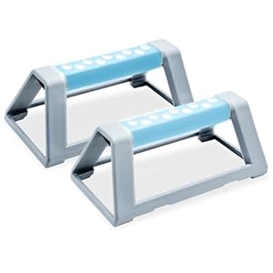 Konex Ergonomic Non-Slip Push Up Bars for Men & Women | Anti-Skid Grip Handles | Perfect for Gym, Outdoor & Home Workouts (Blue)