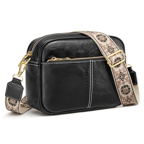 S-ZONE Crossbody Bags for Women Vegan Leather Purses Shoulder Handbag with Adjustable Strap