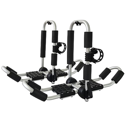 Bonsing Kayak Roof Rack, Foldable and Universal Mounting Kayak Racks for Roof Rack Rooftop Kayak Carrier for SUV Cars