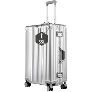 Inm's 100% Aluminium Koffer L Groß Mittelgroß Hartschalenkoffer Handgepäck Reisekoffer Koffer&Trolleys & TSA-Schloss Silber
