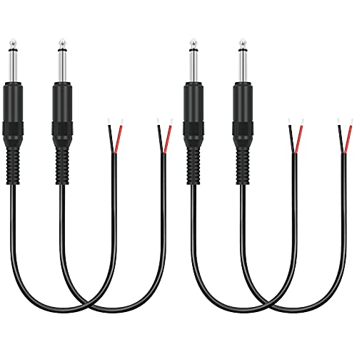 4 Pack Cable Altavoz a Conector TS Mono 6.35mm miniatura 1