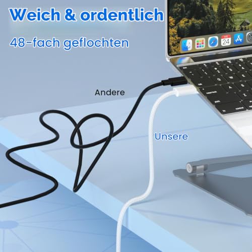 Esiposs USB C auf Lightning Kabel für iPhone (2 Stück, 1M+2M) – Ansicht 6