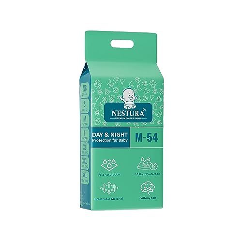 Image of Baby Diaper Pants Medium (M), 54 Count, (7-12 kg)