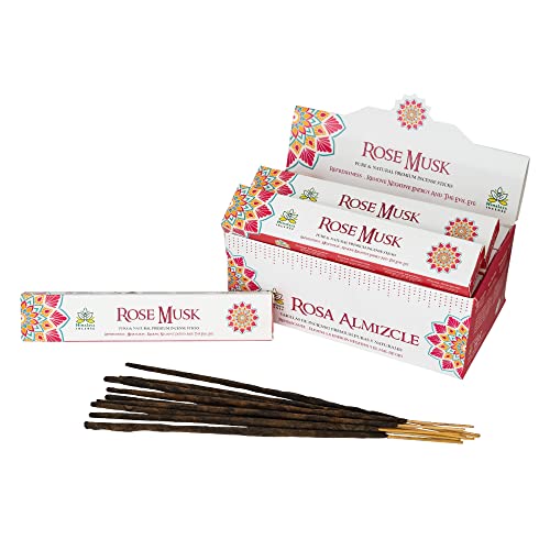 Image of Himalaya Premium Incense Sticks for Everyday Use | Aroma Fragrance Sticks|Pooja Room Items for Home & Prayers |Freshness Positive Energy (Rose Musk) (Pack of 12, Each of 15 GM)
