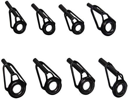 8pcs Fishing Rod Tip Repair Kit Rod Top Tips Replacement Fishing Rod Tips Stainless Steel Ceramic Ring Guide Tips