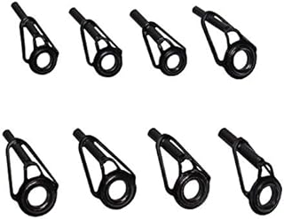 Z&S 8pcs Casting Fishing Rod Guides Ceramic Ring Stainless Steel Frame Eyelet Guide Fishing Rod Repair Kit Tip Top Replacement