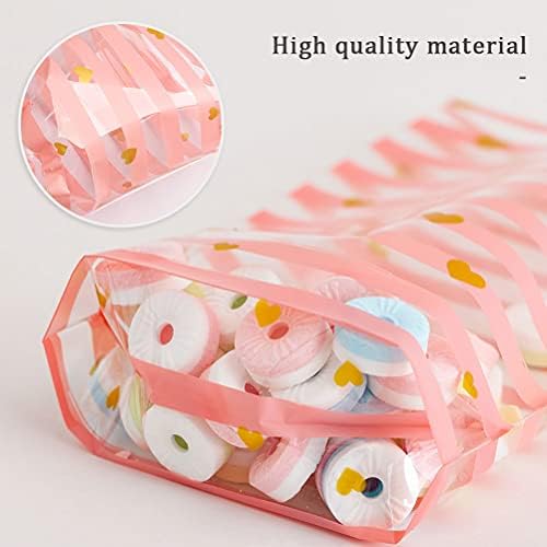 100 Pack Cellophane Bags, Food Gift Bags Resealable Flat Cello Bags with Twist Ties Pink Party Bags for Popcorn Cookies Dessert Birthday Party Christmas Gift Wrapping
