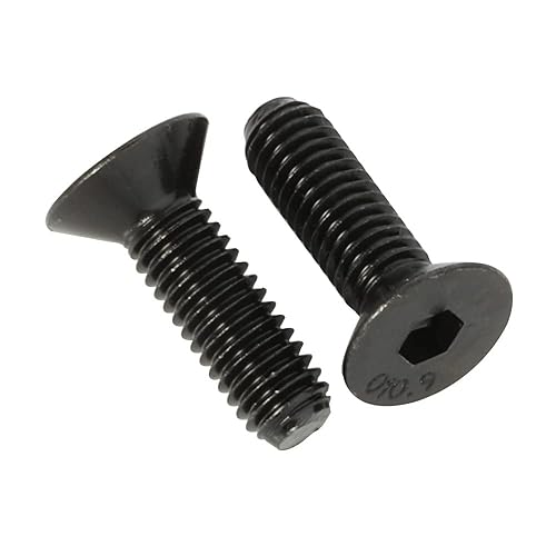 Miniatura 3 de Tornillos avellanados de cabeza plana M6 x 0.78 pulgadas, acero de aleación de grado 10.9, DIN 7991, óxido negro, 25 unidades