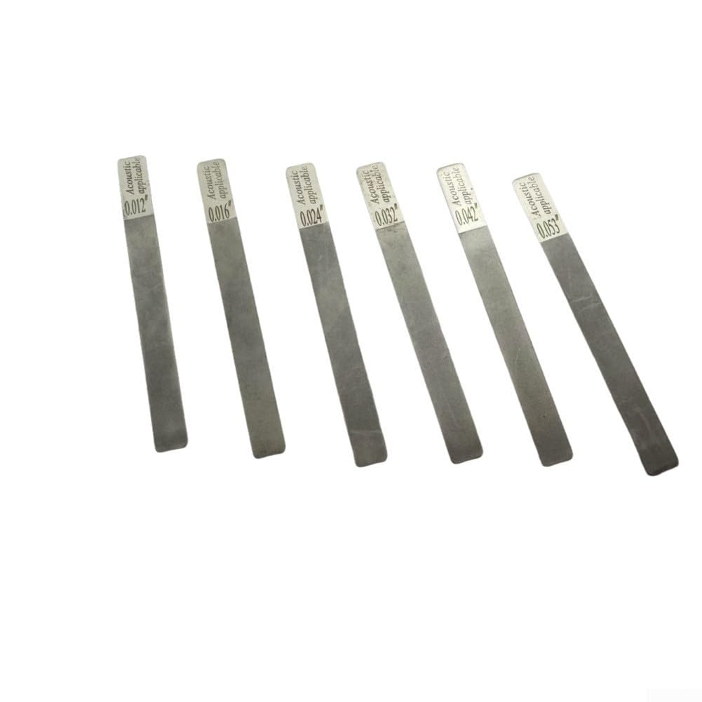 Lot de 6 limes à sillet de guitare - Outils luthier en acier inoxydable pour une fente précise des cordes (Acoustic 12-53 / Electric 09-46) (Acoustic12-53)