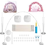 🎈 Kit de Arco de Globos: el disfraz perfecto satisfará todas tus necesidades. El kit incluye 15 varillas de fibra, 25 anillos, 2 nudos de aire, 2 soportes de tubería larga, 2 soportes de tubería de agua cortos, 2 bases de inyección de agua, 2 bases de inyección de agua inflables, 2 soportes para globos, 2 nudos, 1 bomba de globo.