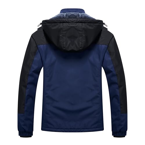 Image of WULFUL Men's Ski Jackets Warm Winter Snow Windbreaker Resistant Snowboard Fleece Coat Mountain Waterproof Parka with Hood