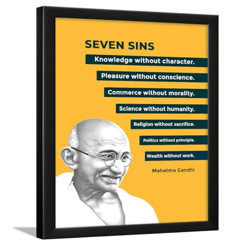 Image of Chaka Chaundh - Mahatma Gandhi, Office Quotes Frames - Motivational Quotes Wall Frames for Office - Positive Business Quotes Wall Frame - Poster - (14 X 11 Inches)