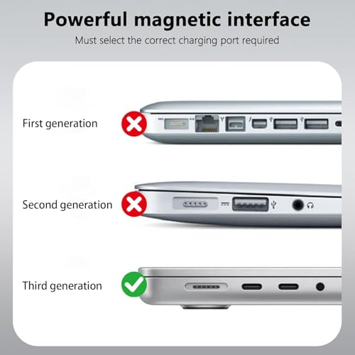 Image of 140W Mac Book Pro Charger for MacBook Pro 16 /14 inch for Mac Air 15 /13 inch 2021 /2022 /2023 /2024 /2025 /2026 /M1-M5 Type C to Magnetic 3 Fast Laptop Charger Power Adapter 6.6FT Cable with LED Light