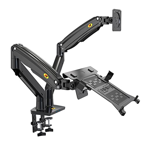 Gas Strut LED Monitor Desk Arm with Laptop Tray 360 Degree Swivel tilt (Long Arm) - Image 3