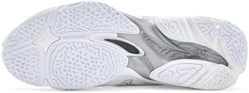 Mizuno Tênis unissex adulto Wave Lightning Elite, Branco/Prata