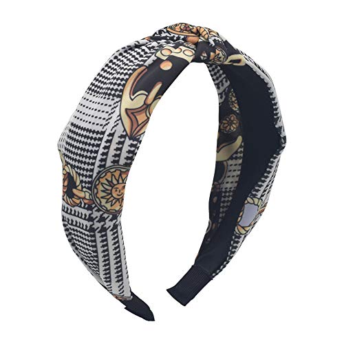 MHDGG 1Pcs Headbands for Women - Bandana Knot Headbands for Women Turban Headbands for Women Wide Headbands for Women Hairband Hair Hoops Hair Accessories,Black